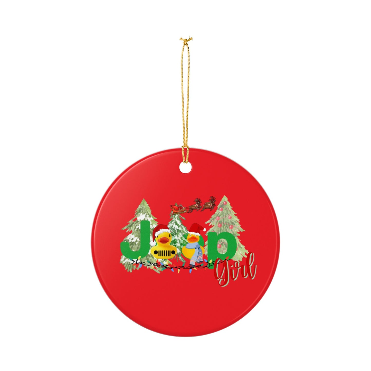 Jeep girl Ceramic Decoration Ornament, (1pc)