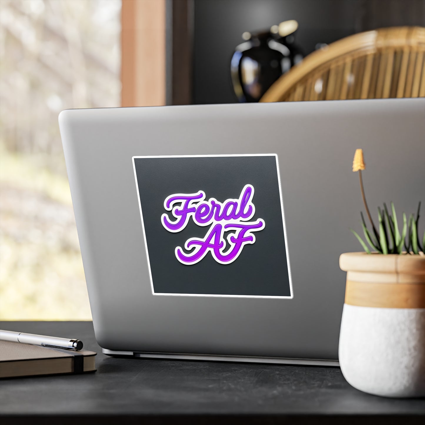 Feral Af purple Kiss-Cut Vinyl Decals