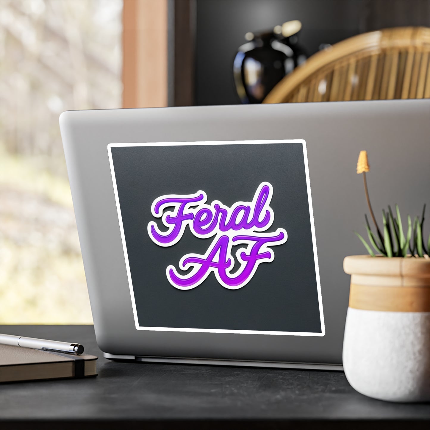 Feral Af purple Kiss-Cut Vinyl Decals