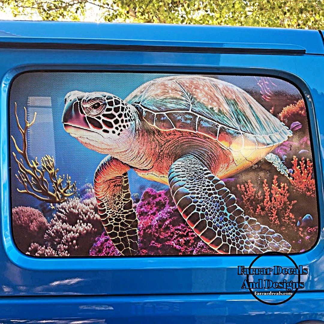 Custom Personalized Perforated See-Thru Window Decal Set