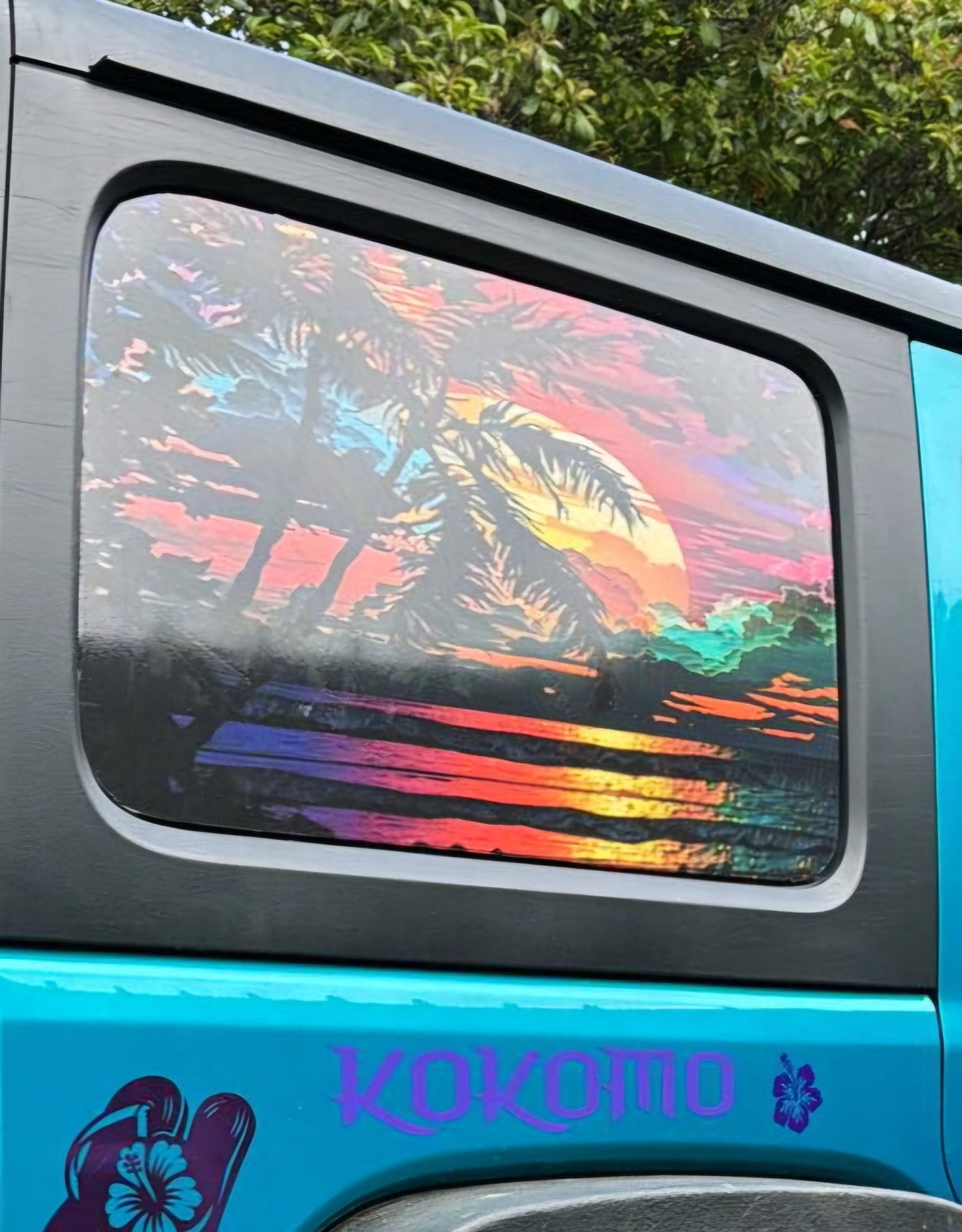 Custom Personalized Perforated See-Thru Window Decal Set