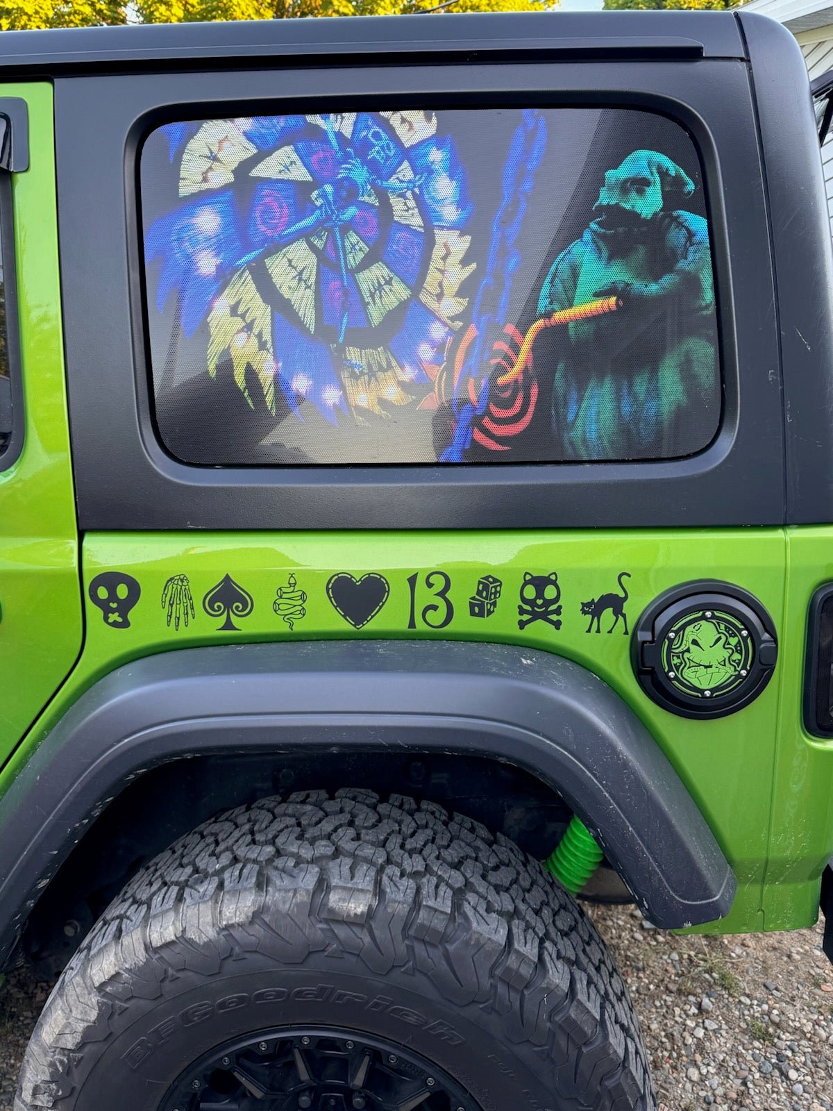 Custom Personalized Perforated See-Thru Window Decal Set