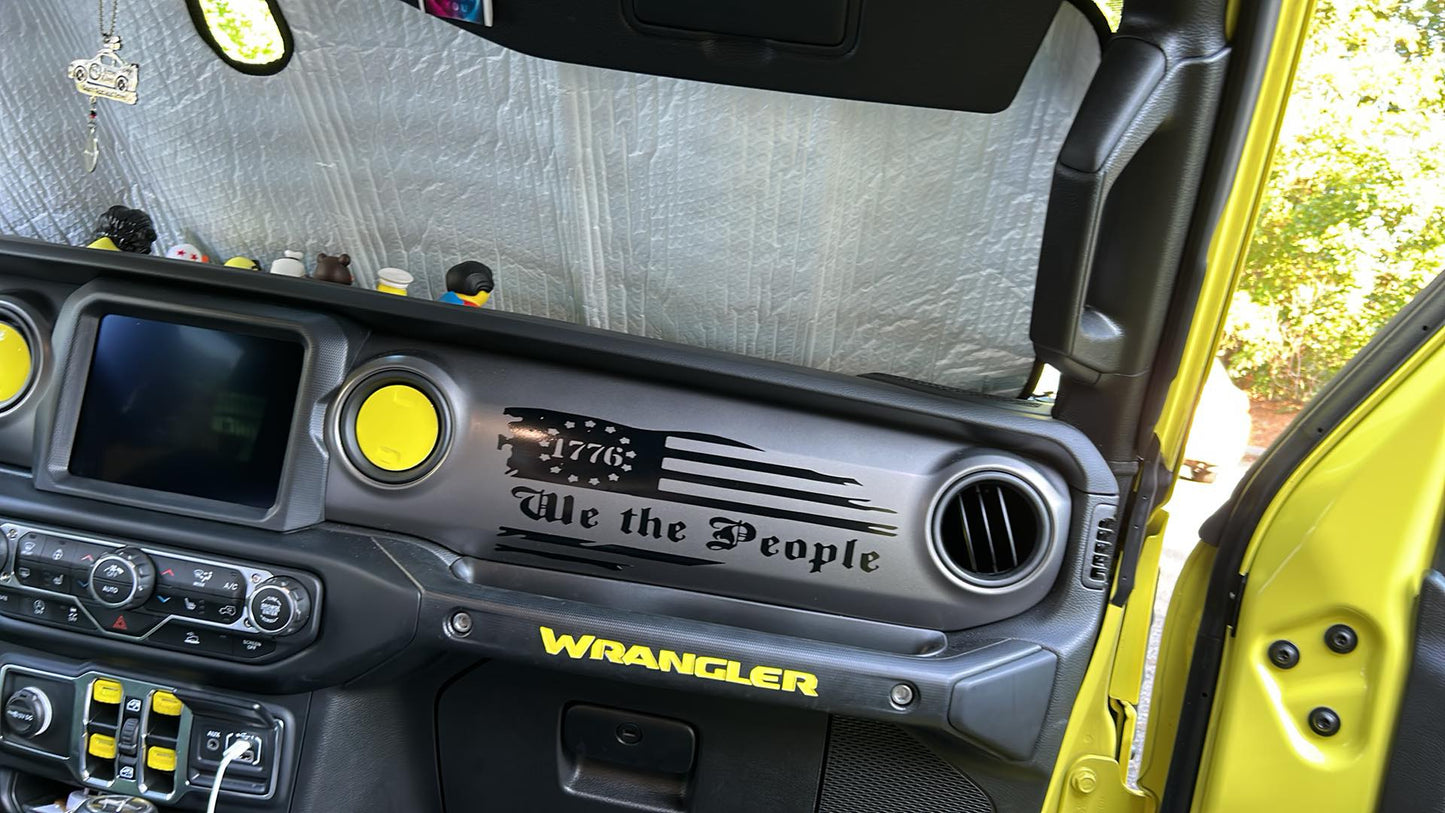 Jeep Jl 1941 We The People dash decal in black