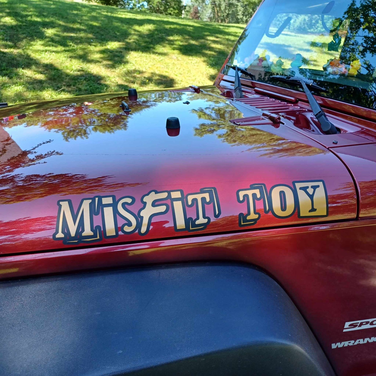 Custom designed Jeep hood name decal set