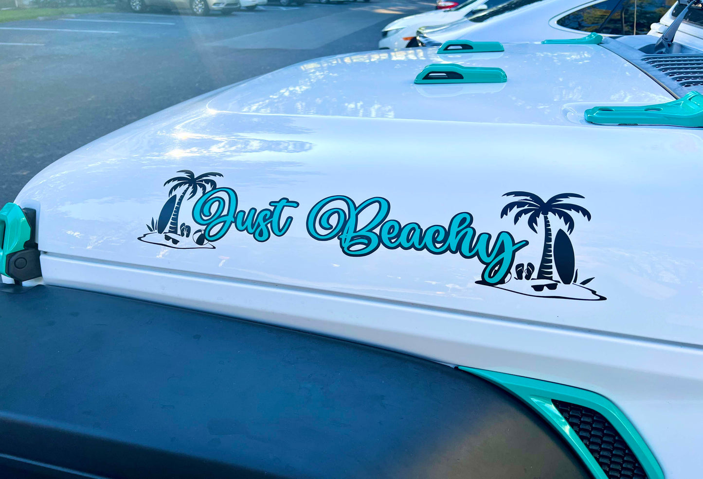Custom designed Jeep hood name decal set