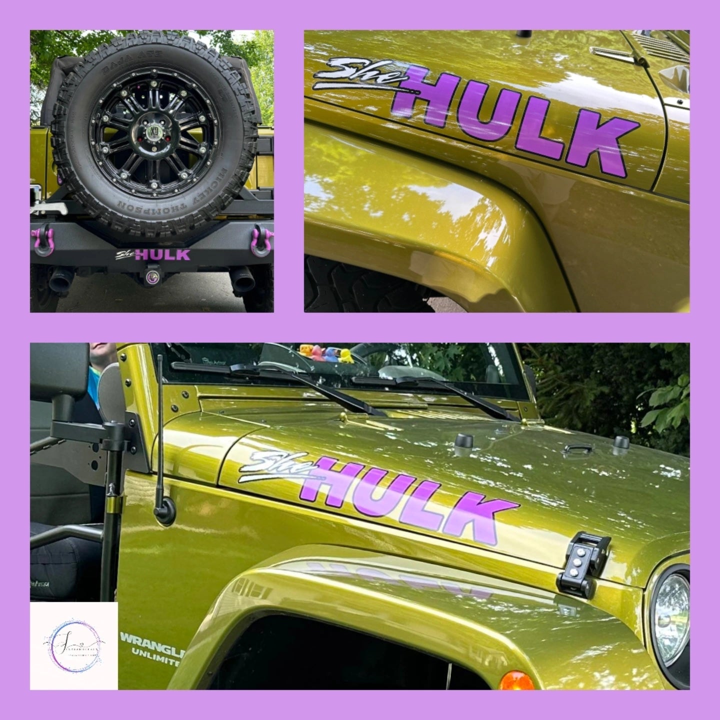 Custom designed Jeep hood name decal set