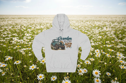 Grandpa Jeep Hoodie - "Grandpa Tell Me About The Good Ole Days" Vintage  Pullover
