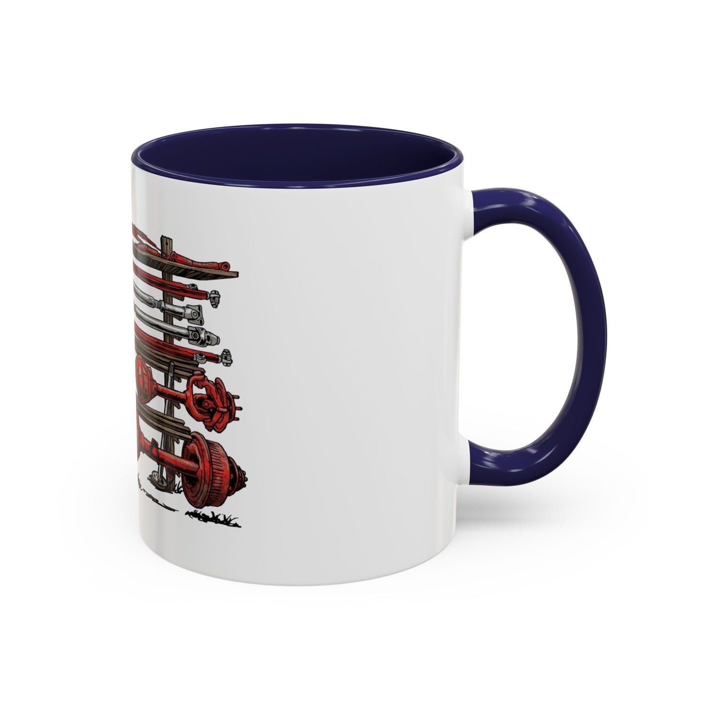American Flag Swing-Arm Accent Coffee Mug — Patriotic Axles Design (11/15oz)