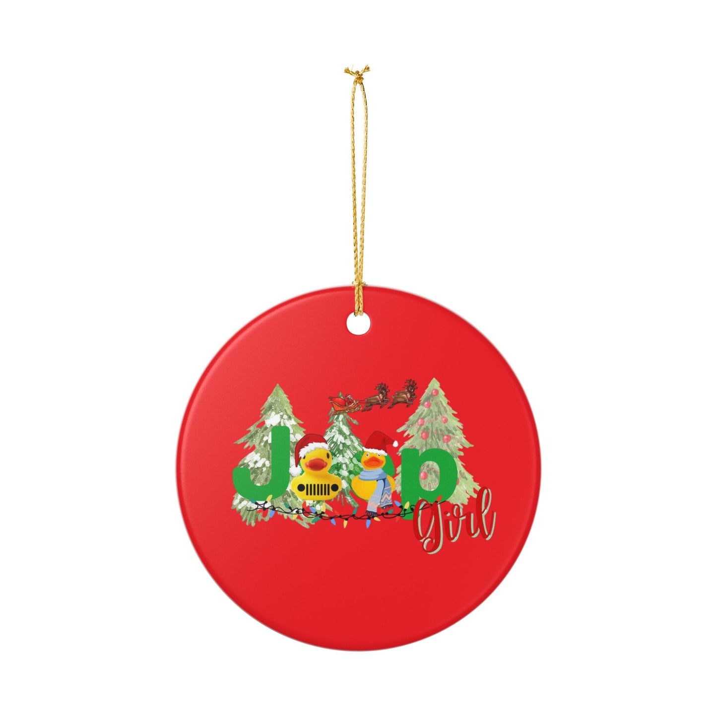 Jeep girl Ceramic Decoration Ornament, (1pc)