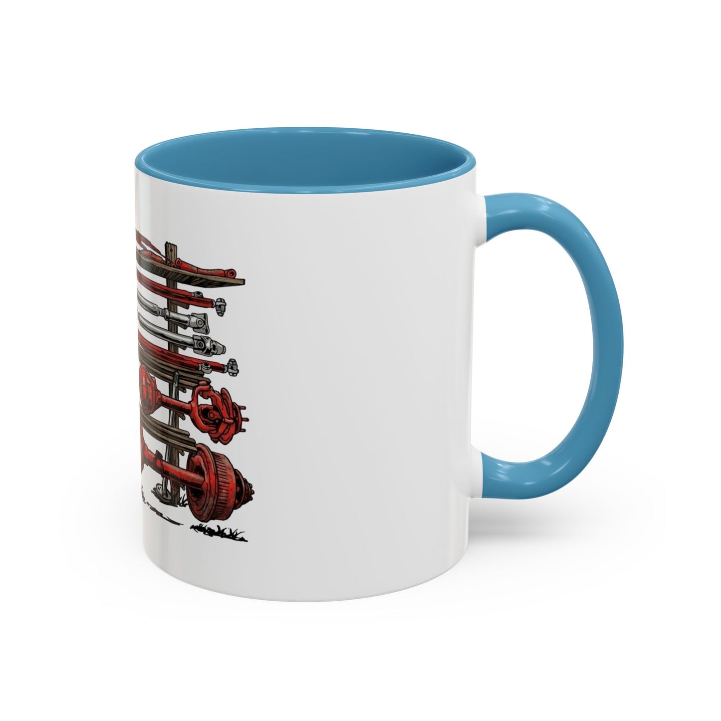 American Flag Swing-Arm Accent Coffee Mug — Patriotic Axles Design (11/15oz)