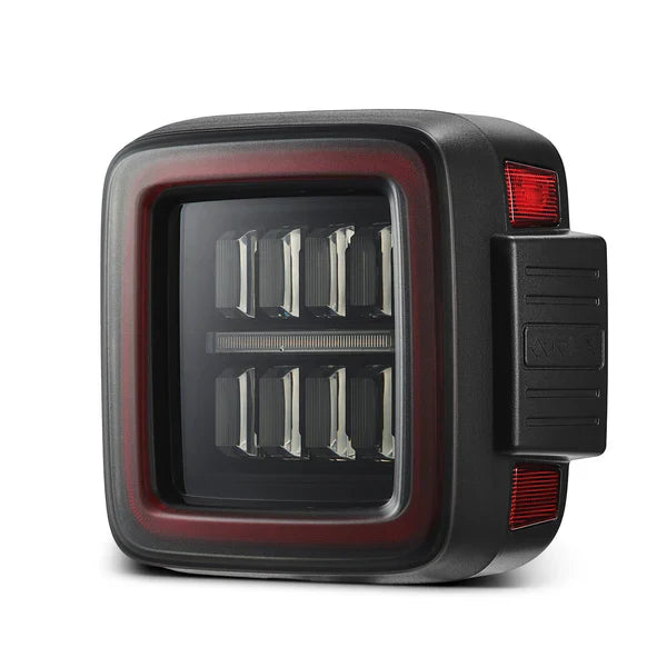 AlphaRex 18-25 Jeep Wrangler JL NOVA-Series Prismatic LED Tail Lights Black-Red