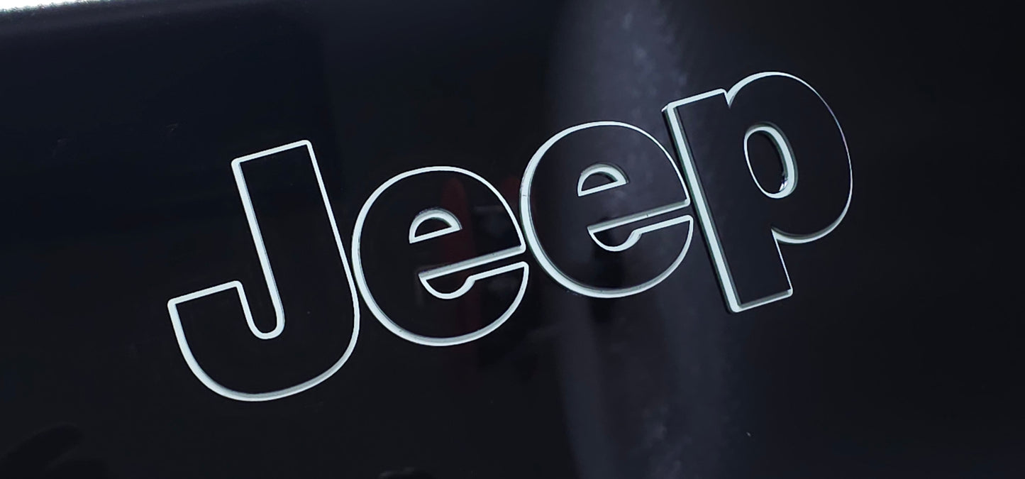 Laser Cut Acrylic "Jeep" Fender Emblem