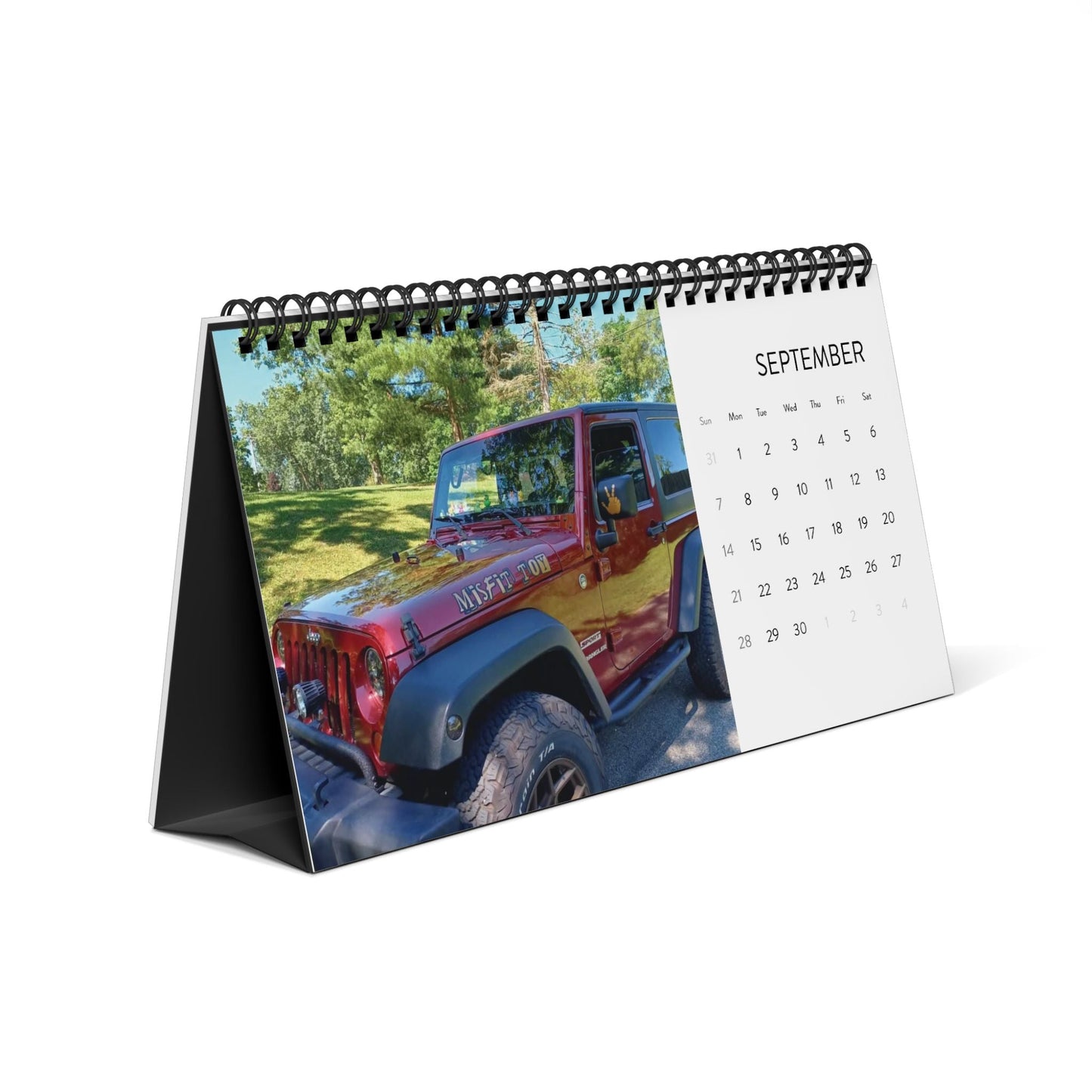 2025 Desk Calendar with Scenic Vehicle Images