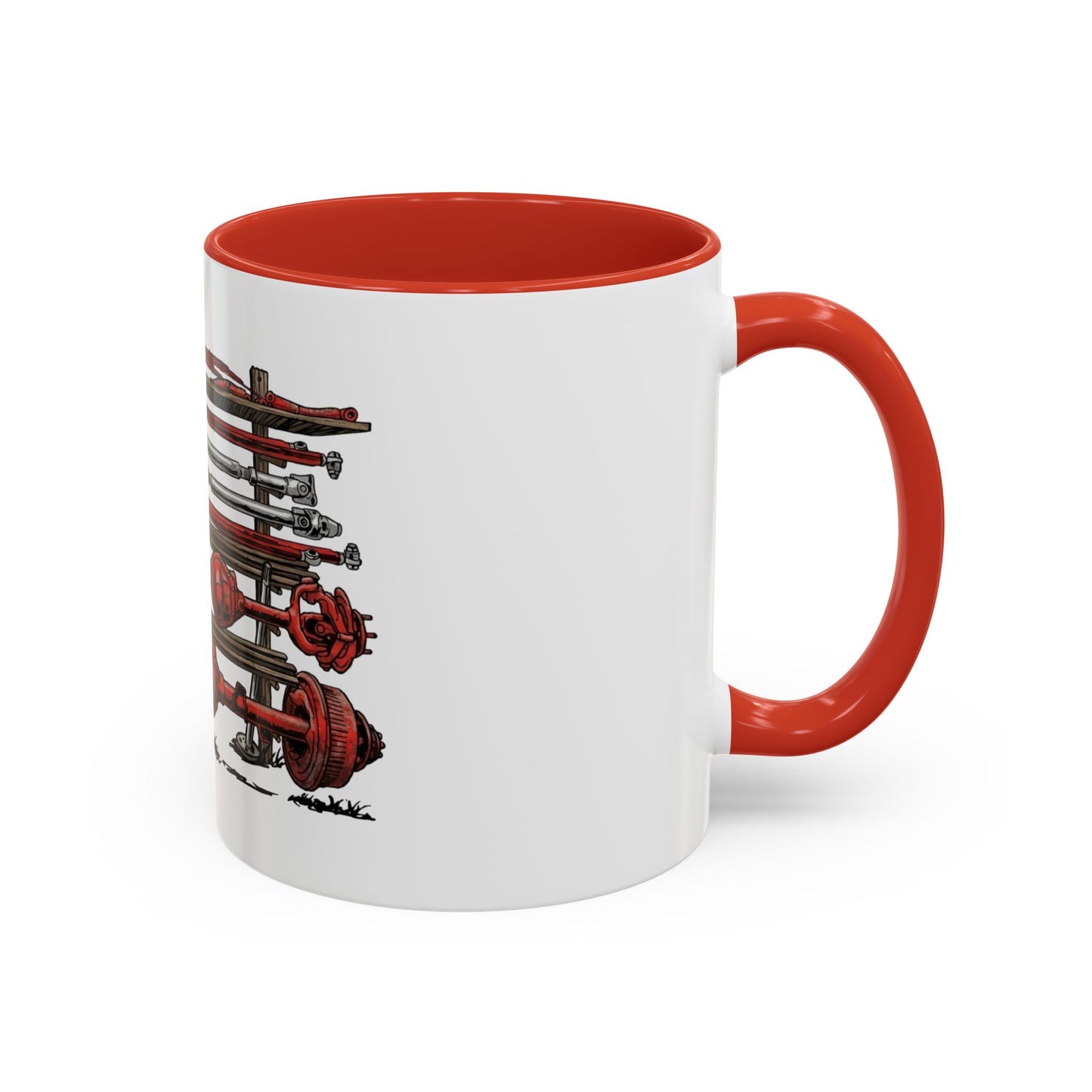 American Flag Swing-Arm Accent Coffee Mug — Patriotic Axles Design (11/15oz)