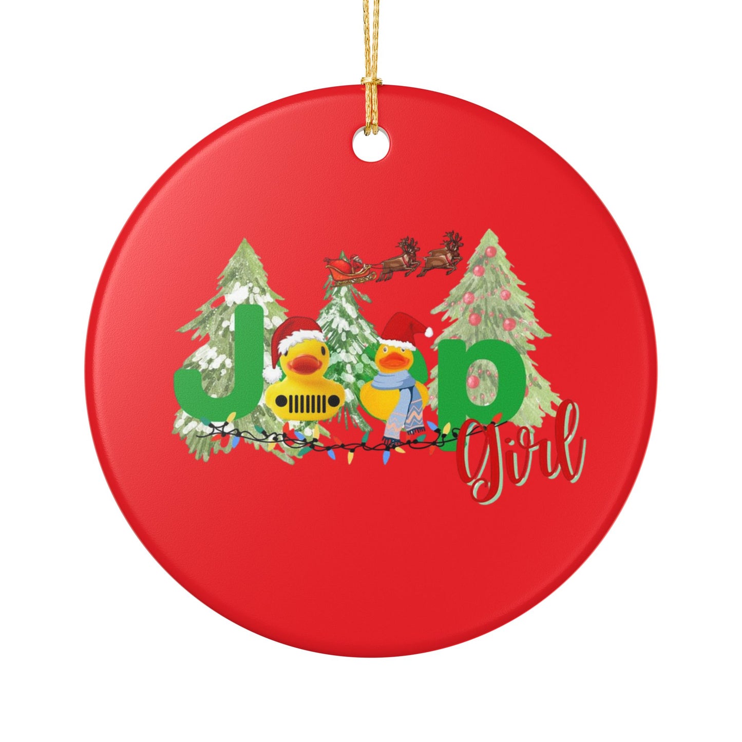 Jeep girl Ceramic Decoration Ornament, (1pc)