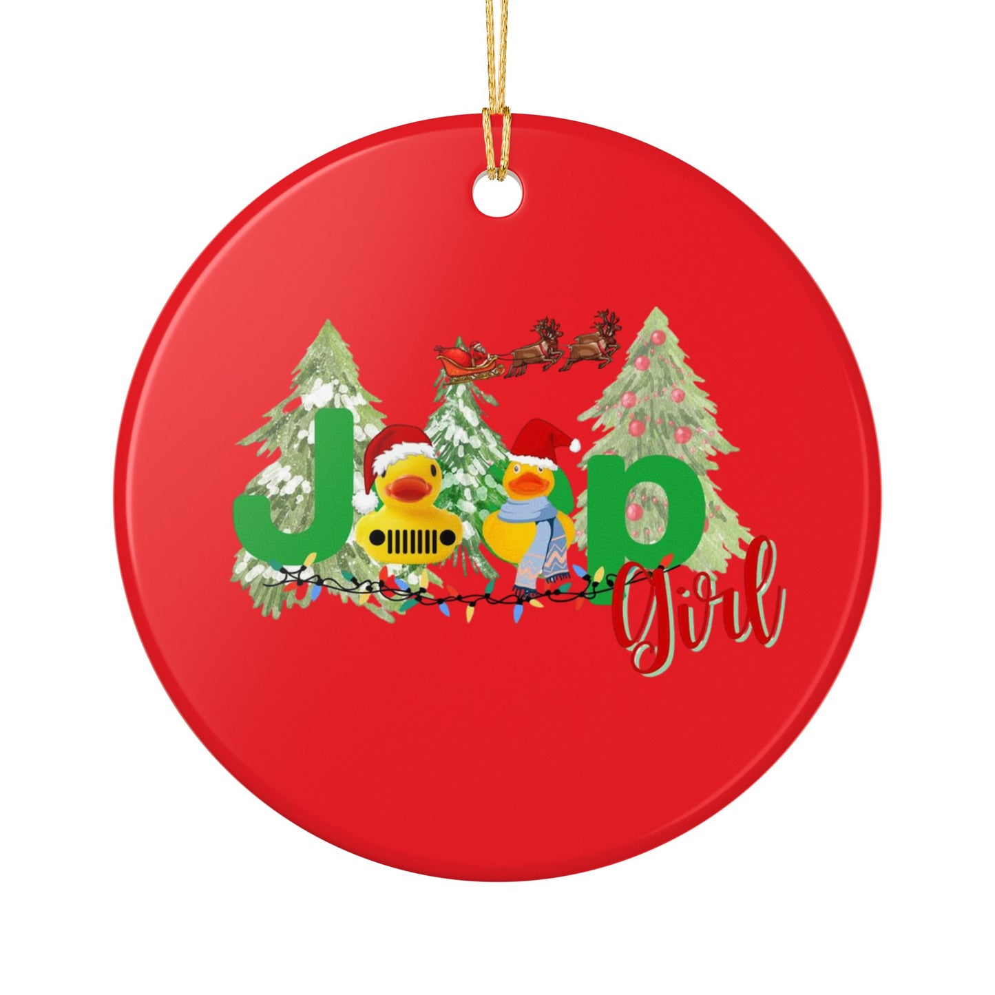 Jeep girl Ceramic Decoration Ornament, (1pc)