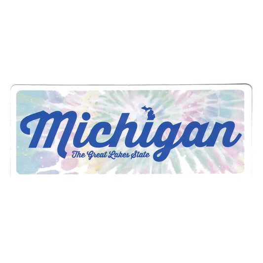 Sticker - Michigan Script TieDye