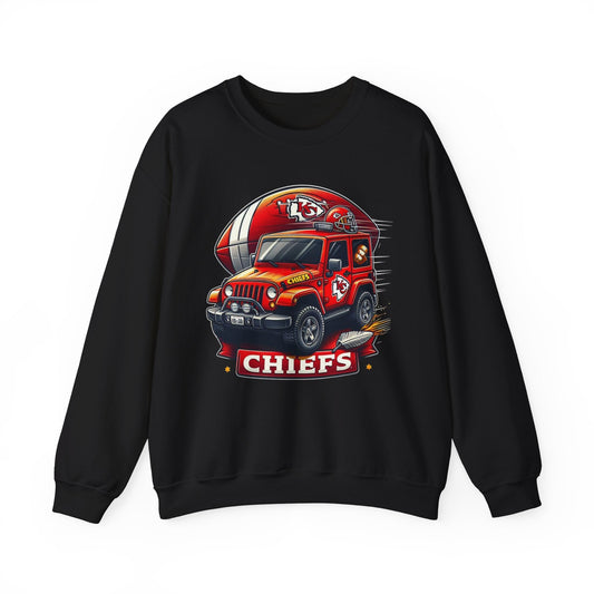 Chiefs Jeep Crewneck Sweatshirt - Perfect for Game Day