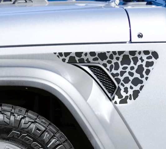 Cow Print JL/JT Fender Vent Vinyl Decals