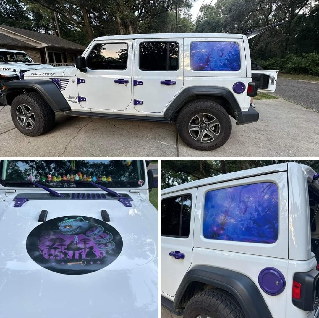 12 Perforated Ride-A-Long Window Decal - See-Thru Car Decal For Rear Side Window, Made In USA (Hockey Mask Machete Design)