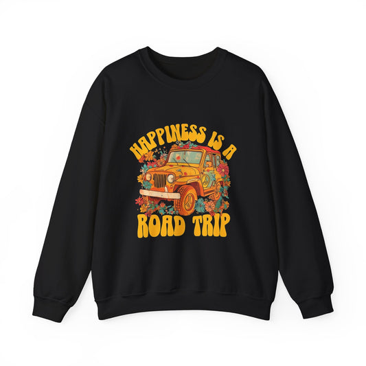 Happiness Is A Road Trip Crewneck Sweatshirt - Unisex Heavy Blend™