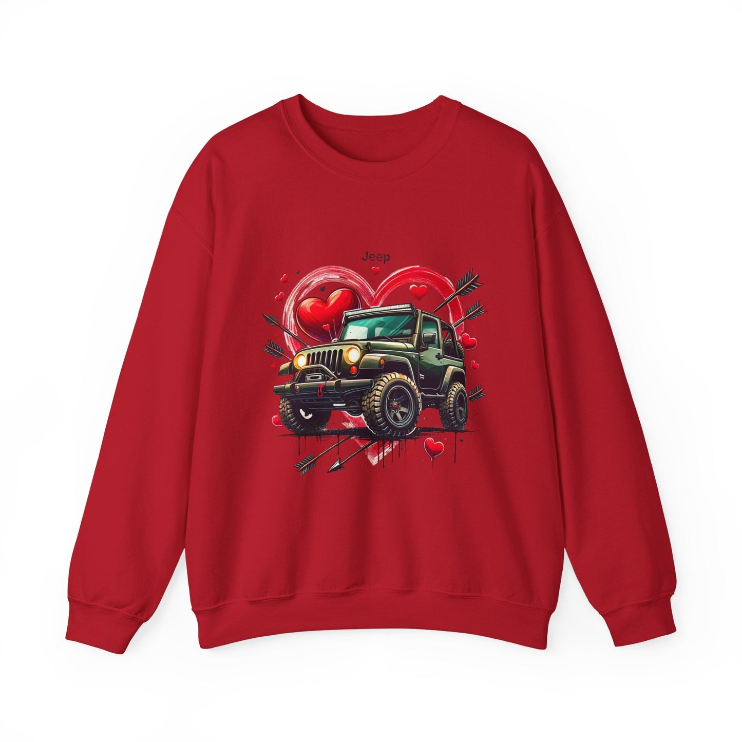 Jeep Love Graphic Crewneck Sweatshirt - Perfect Gift for Adventure Enthusiasts