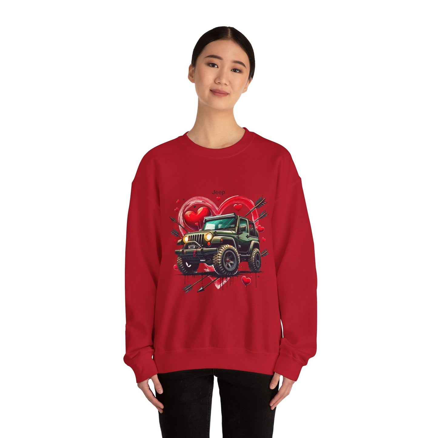 Jeep Love Graphic Crewneck Sweatshirt - Perfect Gift for Adventure Enthusiasts