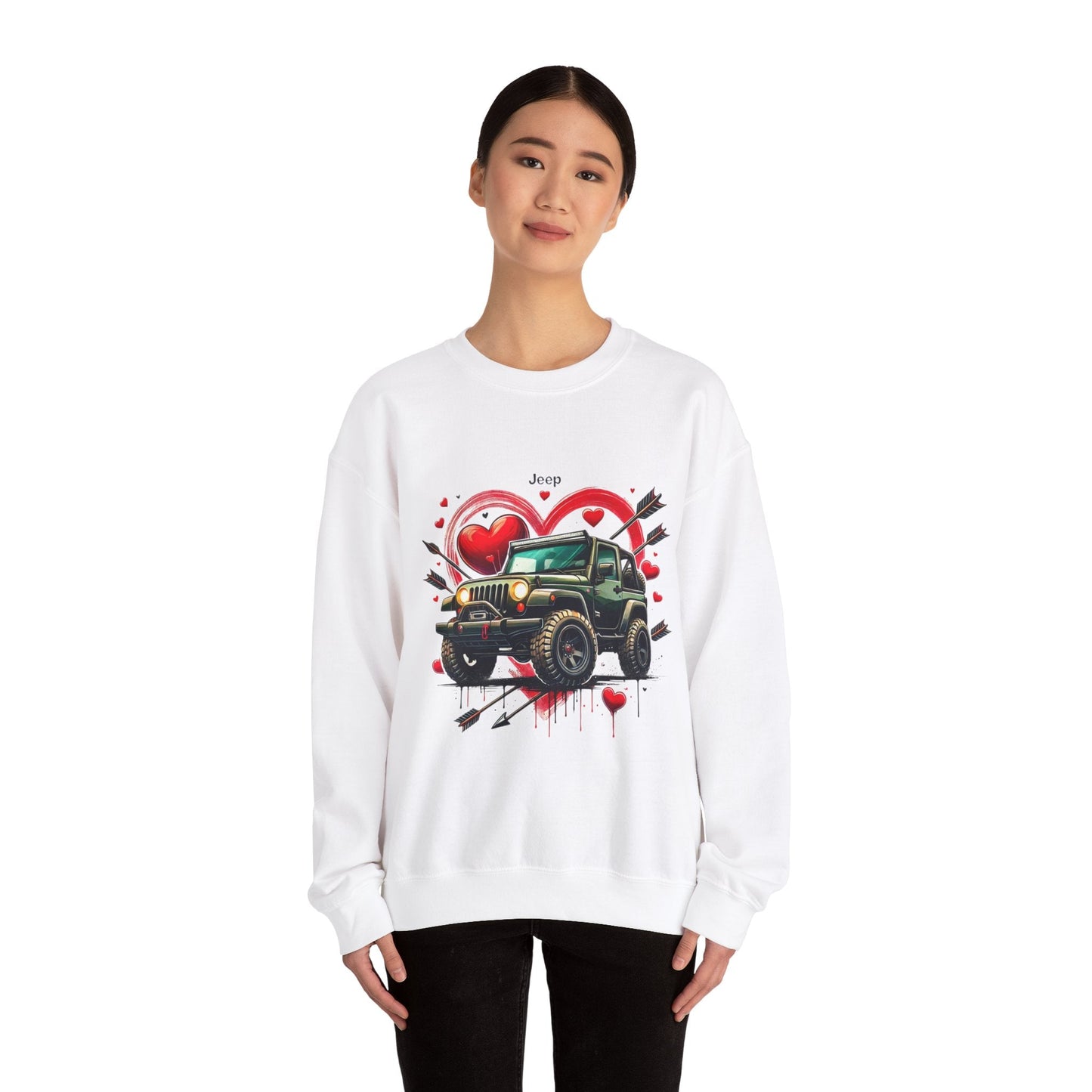 Jeep Love Graphic Crewneck Sweatshirt - Perfect Gift for Adventure Enthusiasts