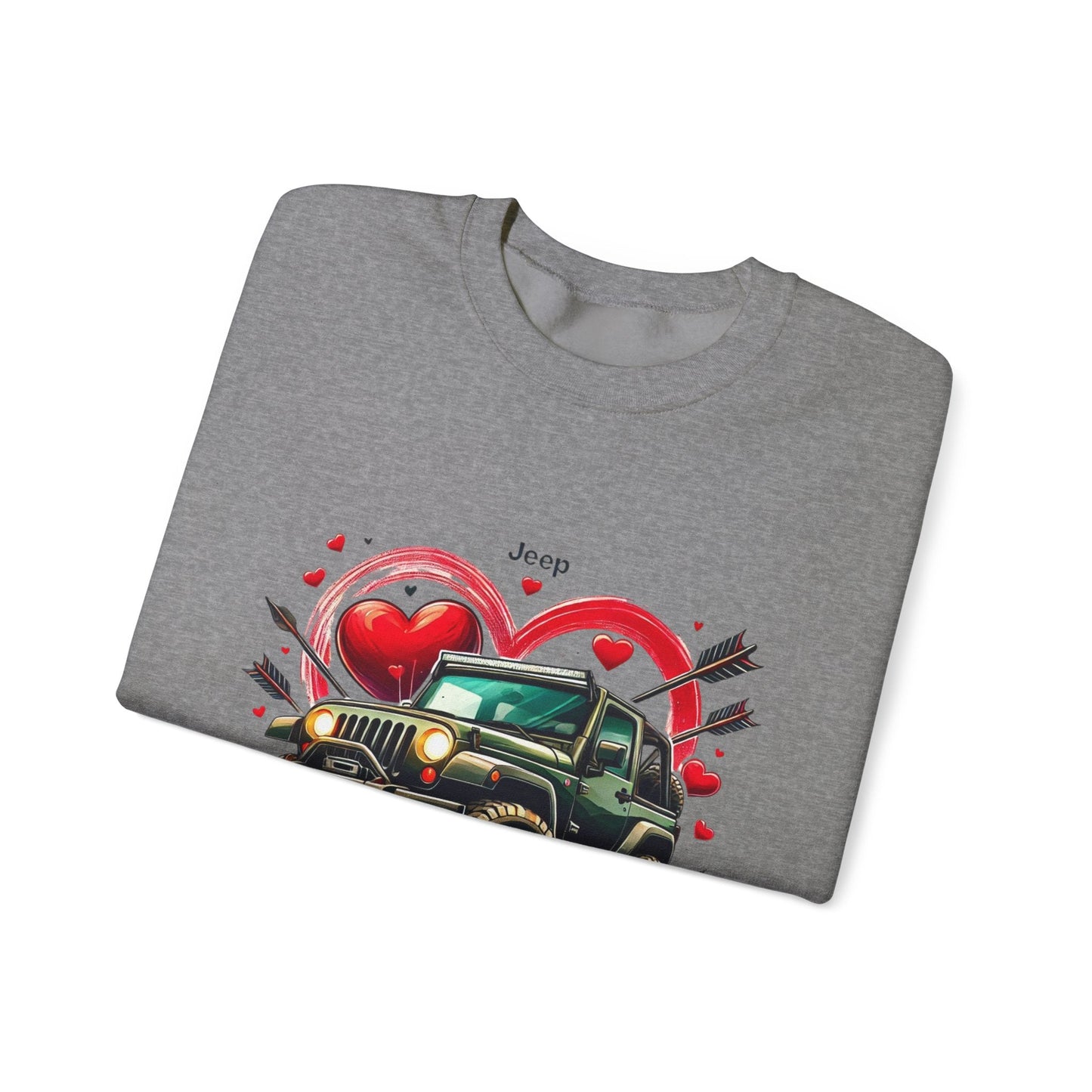 Jeep Love Graphic Crewneck Sweatshirt - Perfect Gift for Adventure Enthusiasts