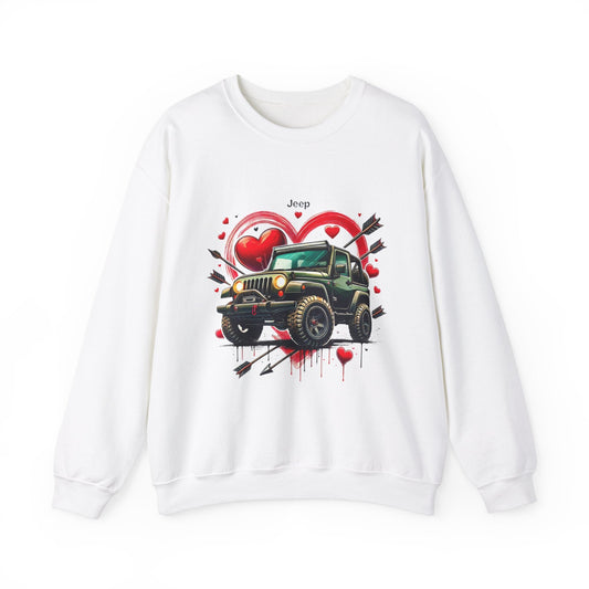 Jeep Love Graphic Crewneck Sweatshirt - Perfect Gift for Adventure Enthusiasts