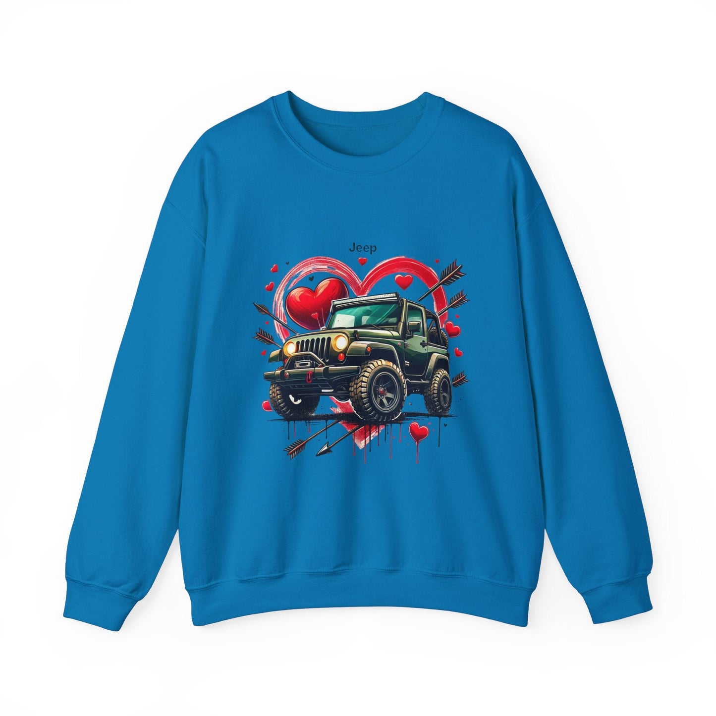 Jeep Love Graphic Crewneck Sweatshirt - Perfect Gift for Adventure Enthusiasts