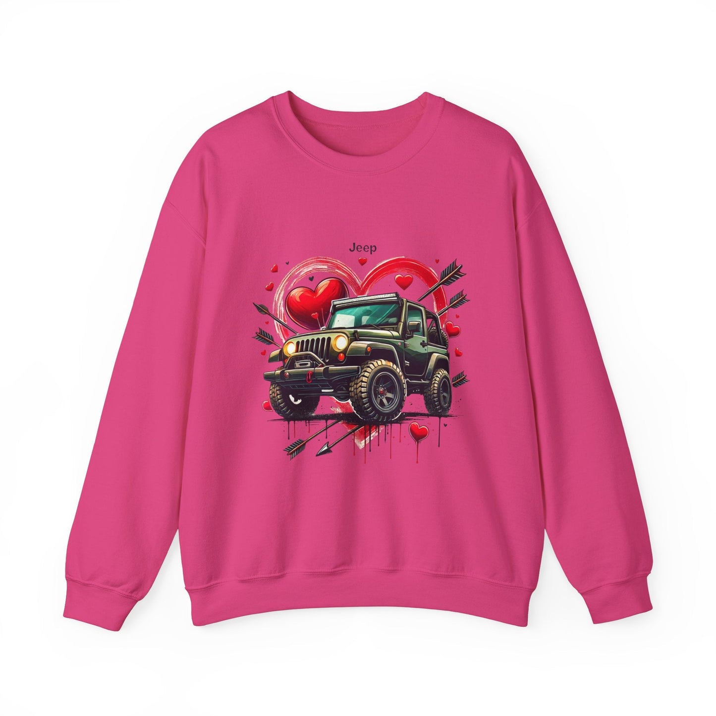 Jeep Love Graphic Crewneck Sweatshirt - Perfect Gift for Adventure Enthusiasts