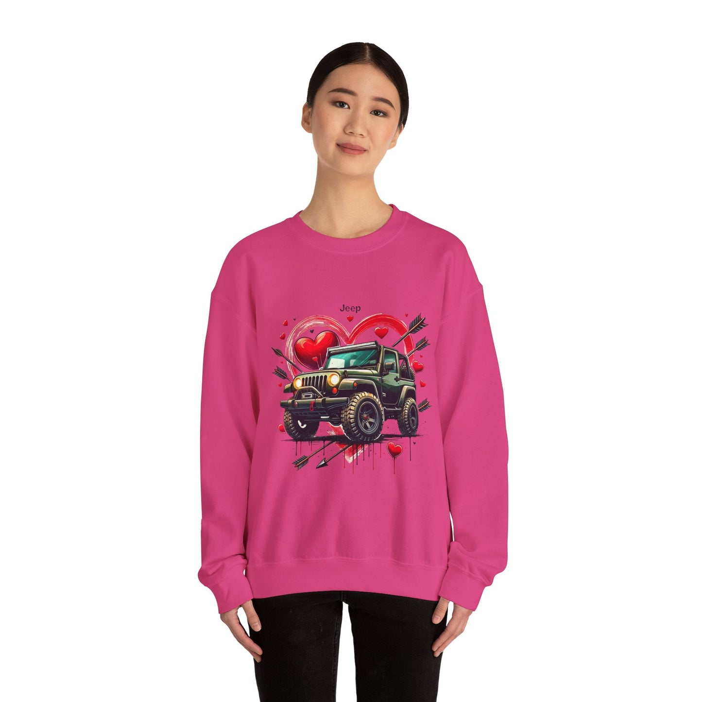 Jeep Love Graphic Crewneck Sweatshirt - Perfect Gift for Adventure Enthusiasts