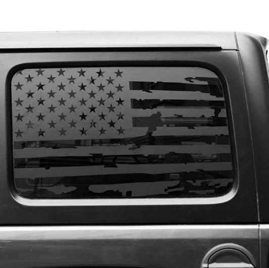 JL Hardtop Window Distressed Flags