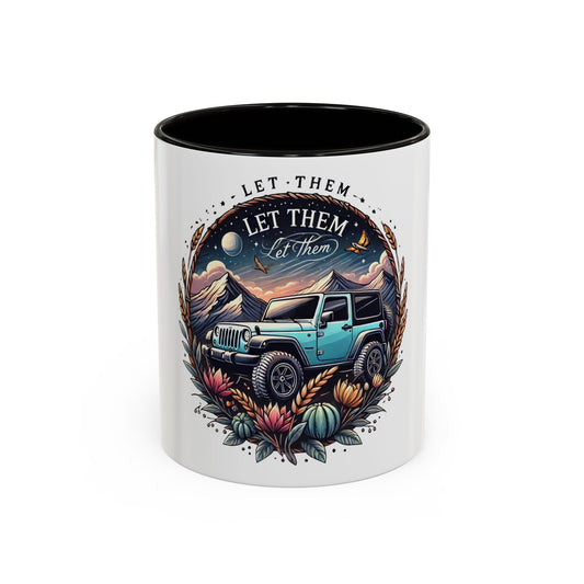 Let Them Explore Colorful Jeep Mug - 11oz & 15oz Travel Cups for Adventurers