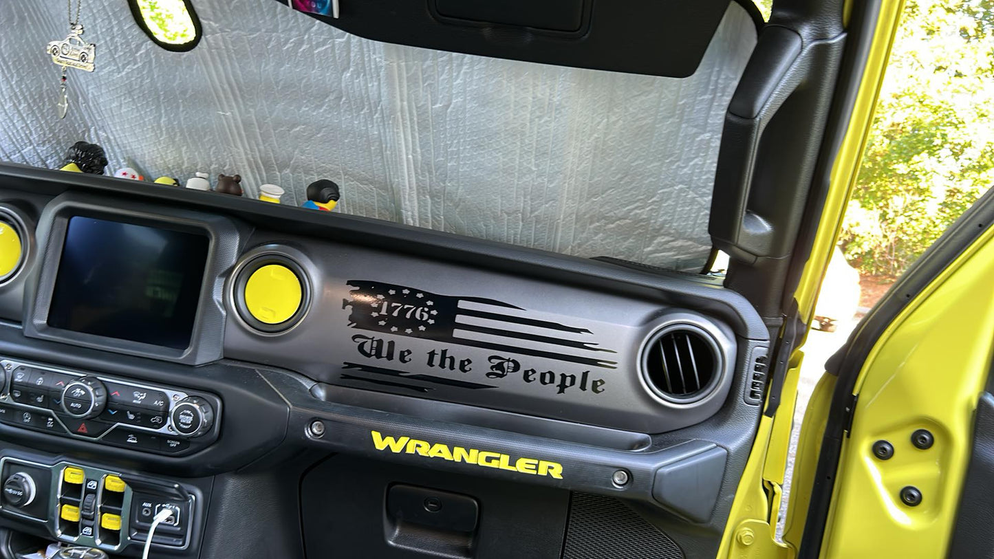 Jeep Jl 1941  We The People dash decal in black