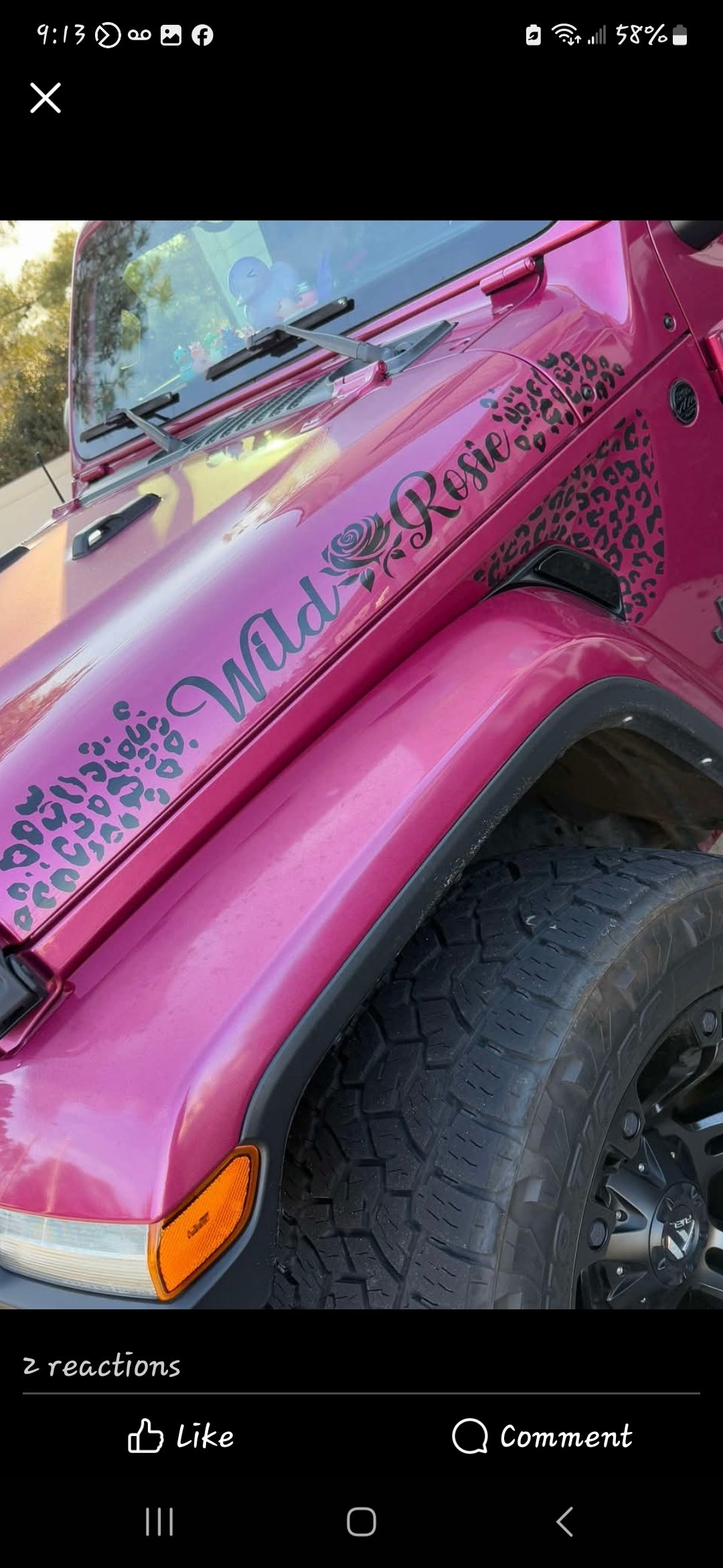 Custom designed Jeep hood name decal set