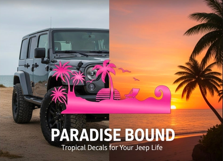 Tropical island decal