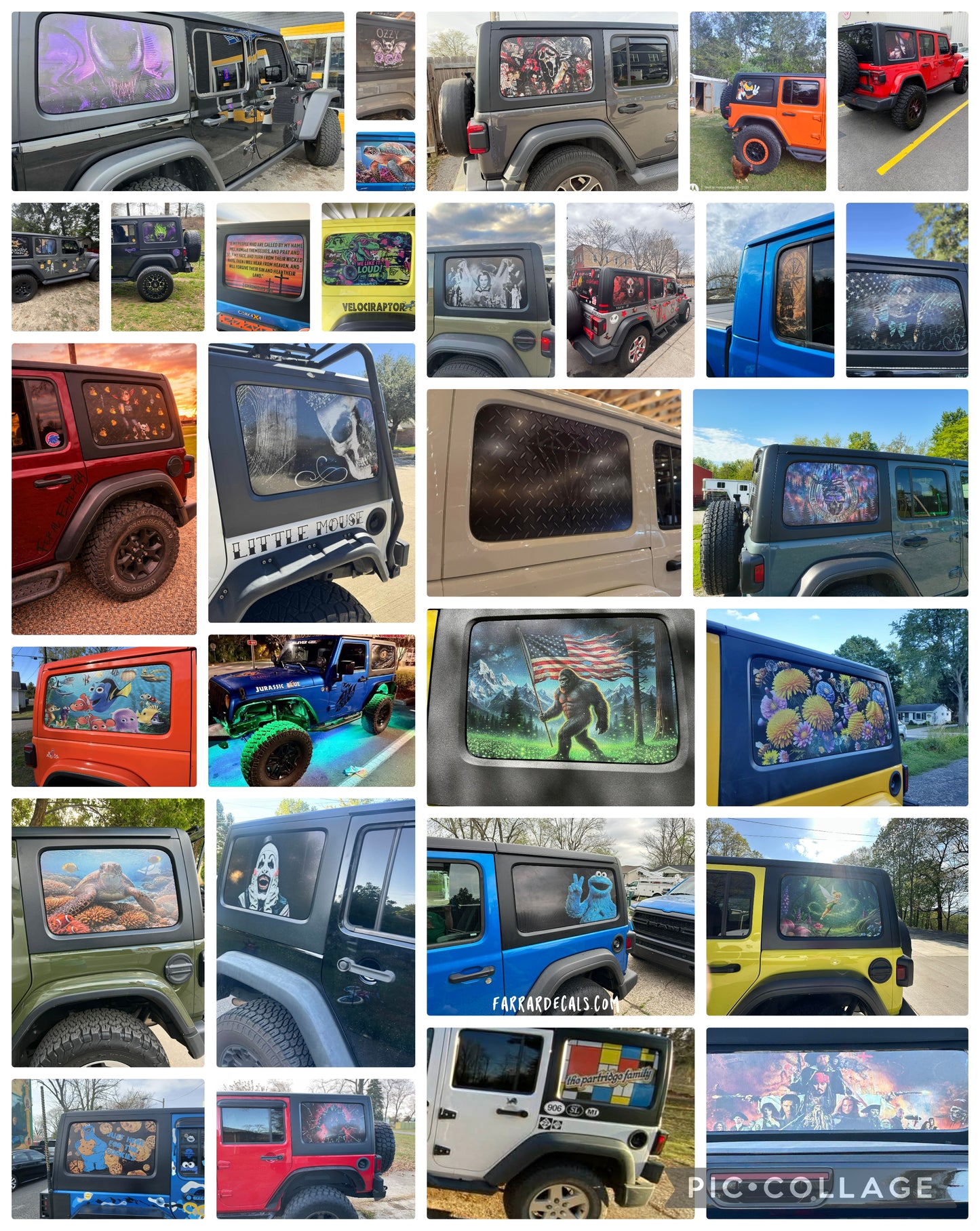 Custom Personalized Perforated See-Thru Window Decal Set