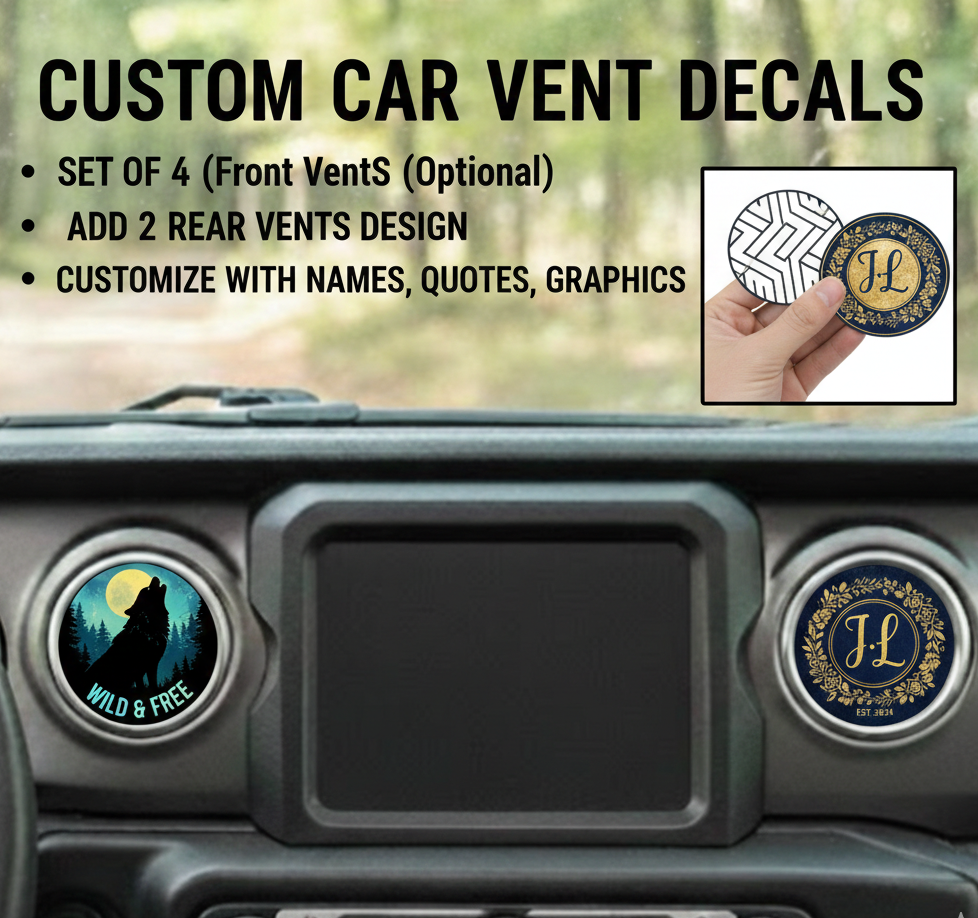 Custom Interior Vent Decal Covers – Full set – Farrar Decals and designs