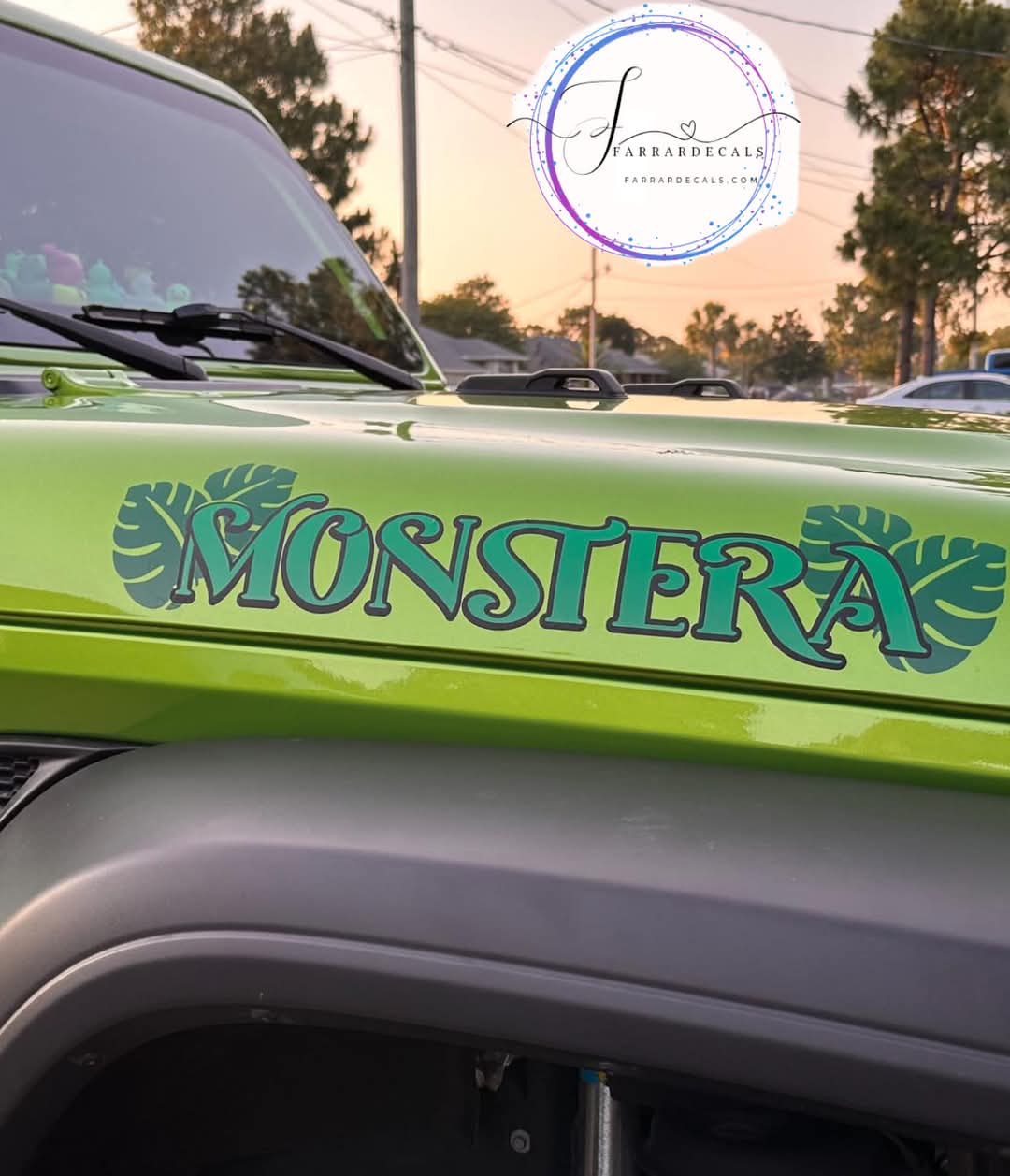 Custom designed Jeep hood name decal set