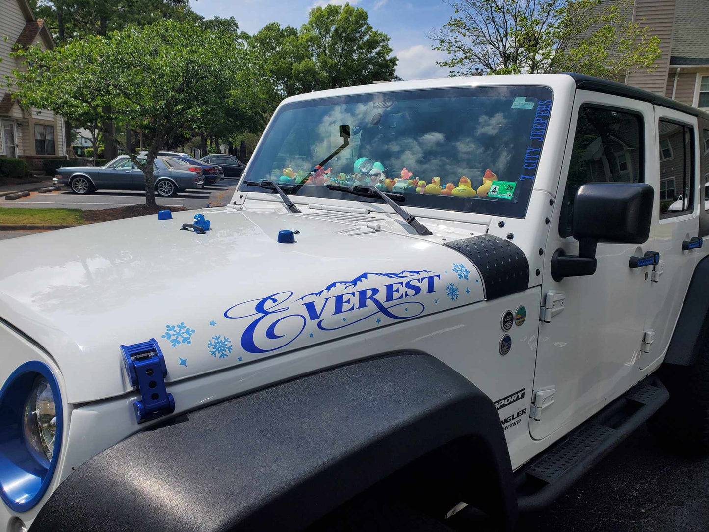 Custom designed Jeep hood name decal set