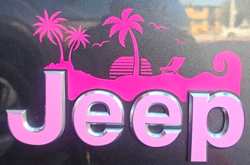 Tropical island decal
