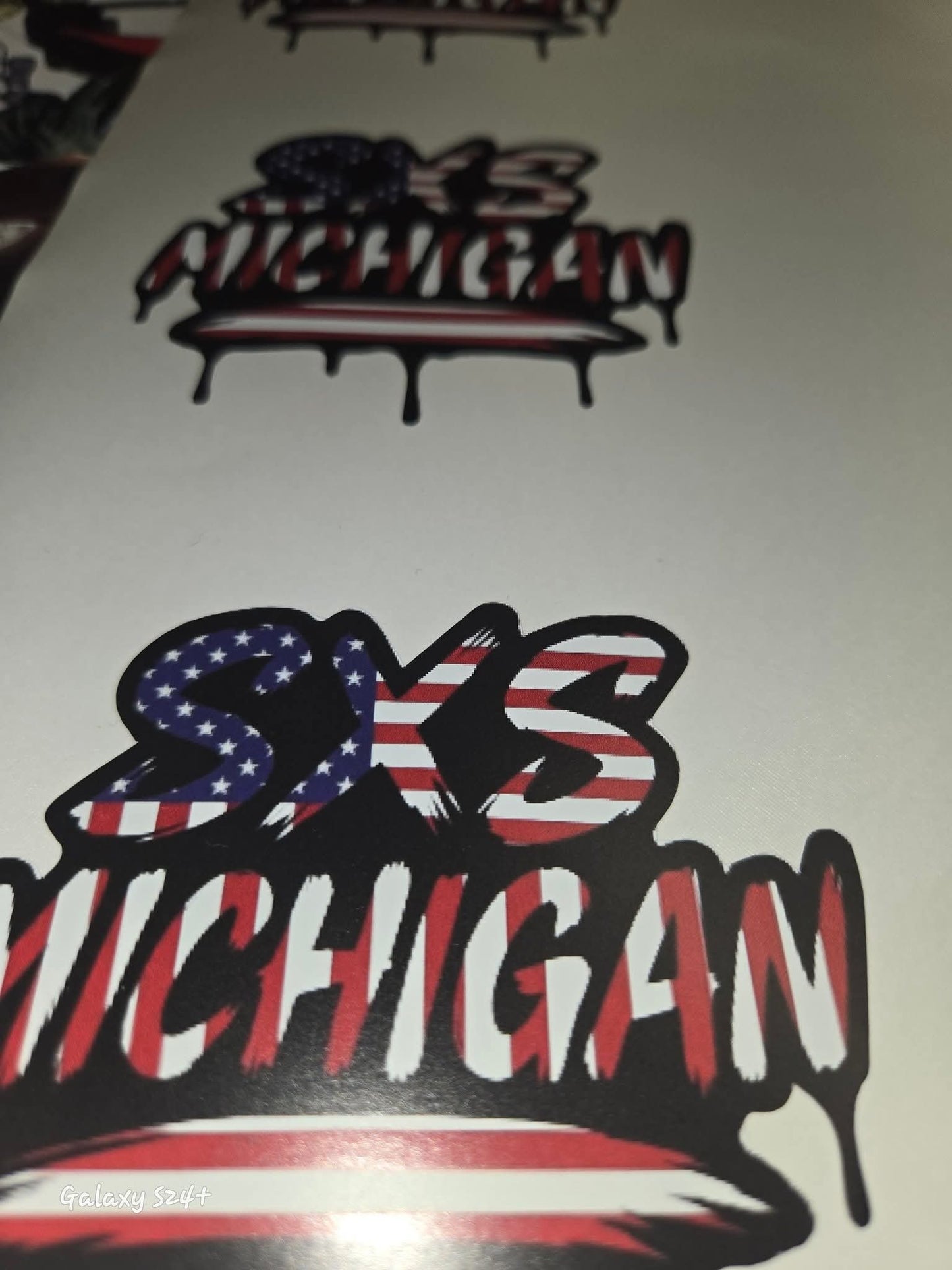 SXS MICHIGAN American flag decal