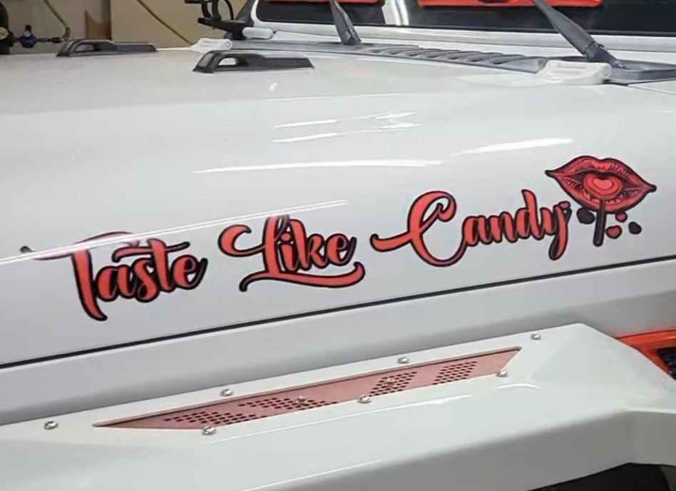 Custom designed Jeep hood name decal set