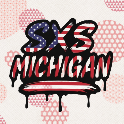 SXS MICHIGAN American flag decal