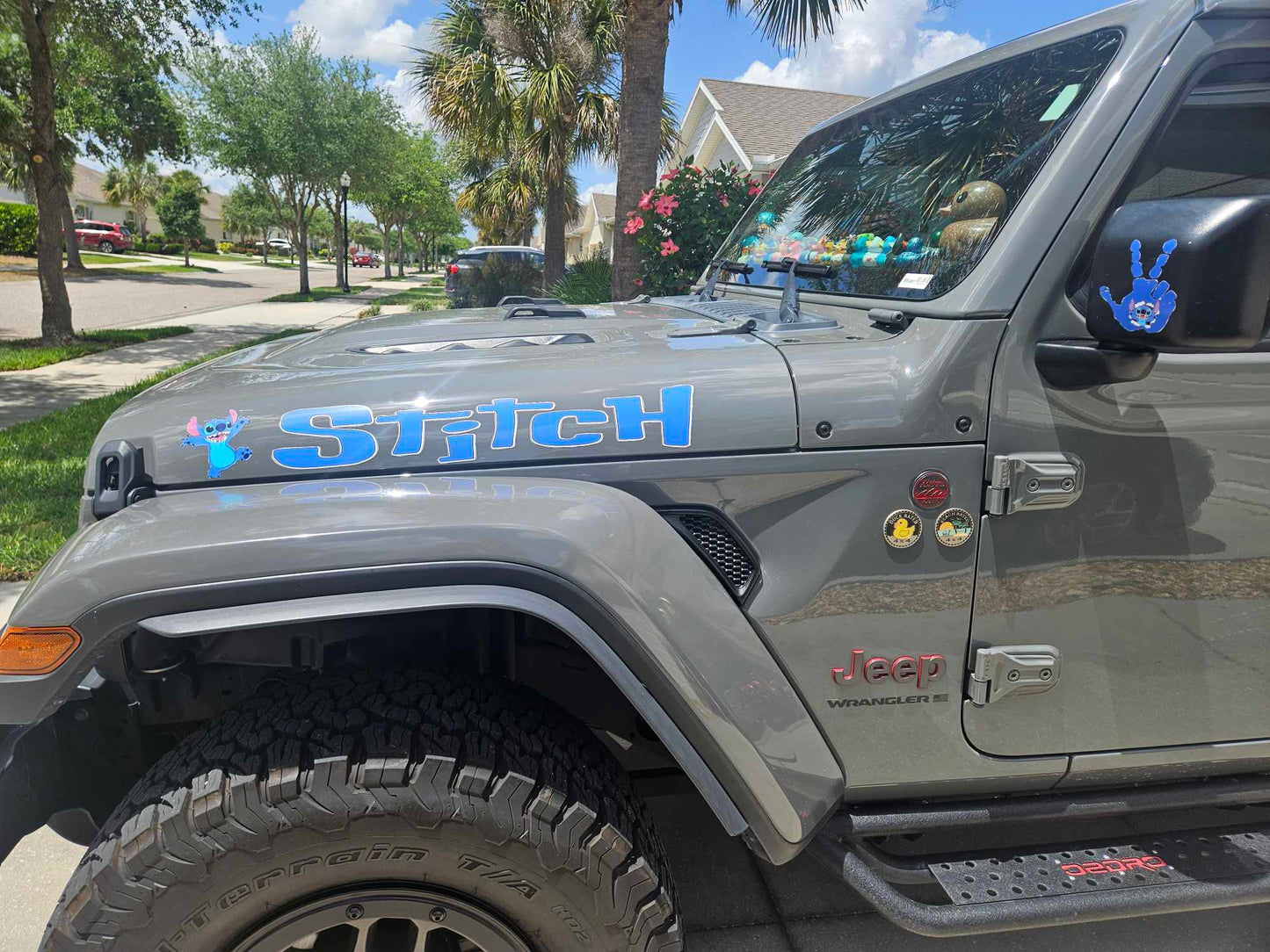 Custom designed Jeep hood name decal set