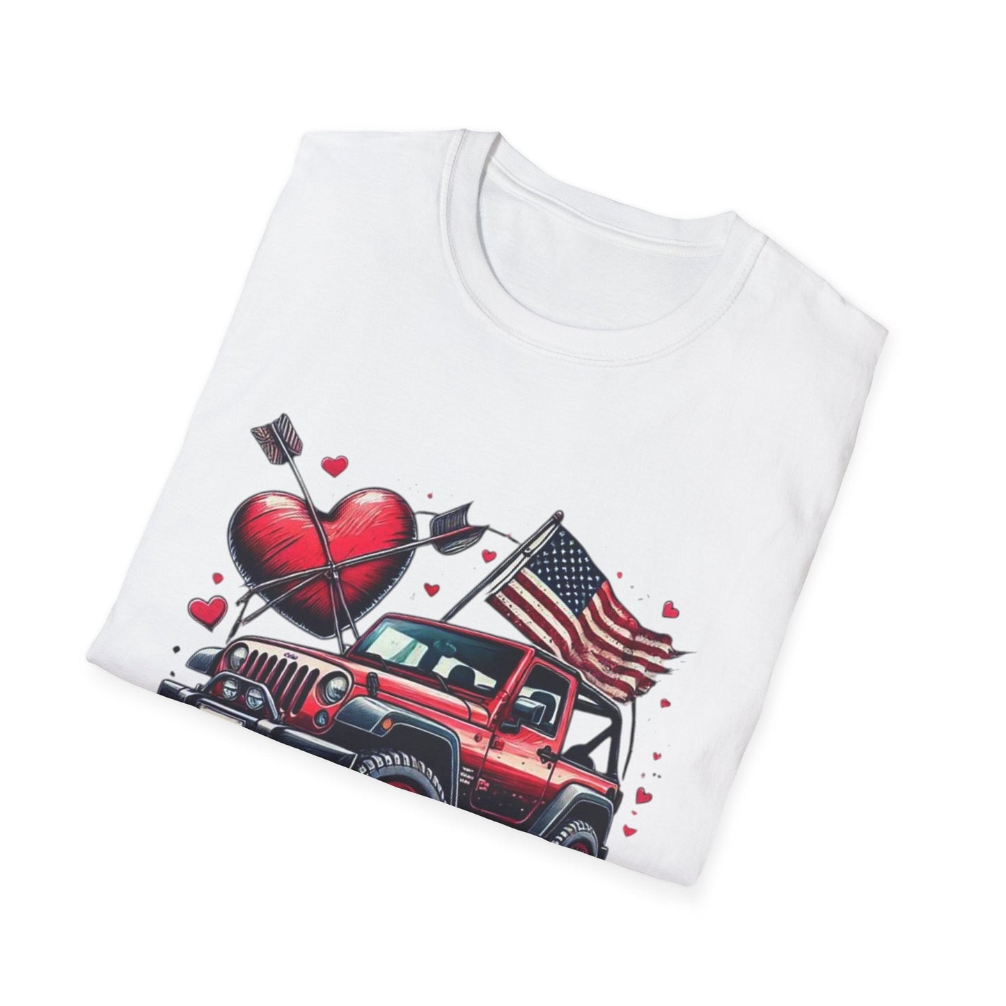 Valentine's Jeep Graphic Unisex T-Shirt - Love & Adventure