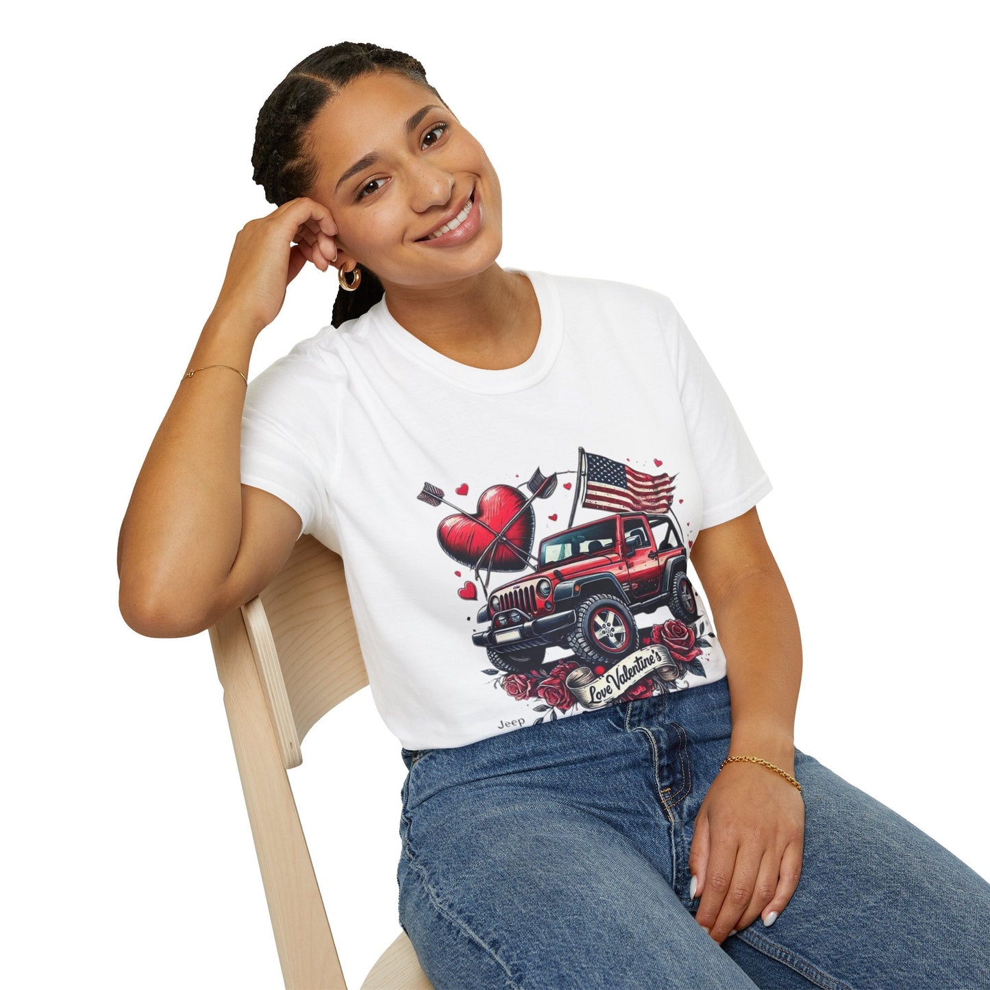 Valentine's Jeep Graphic Unisex T-Shirt - Love & Adventure