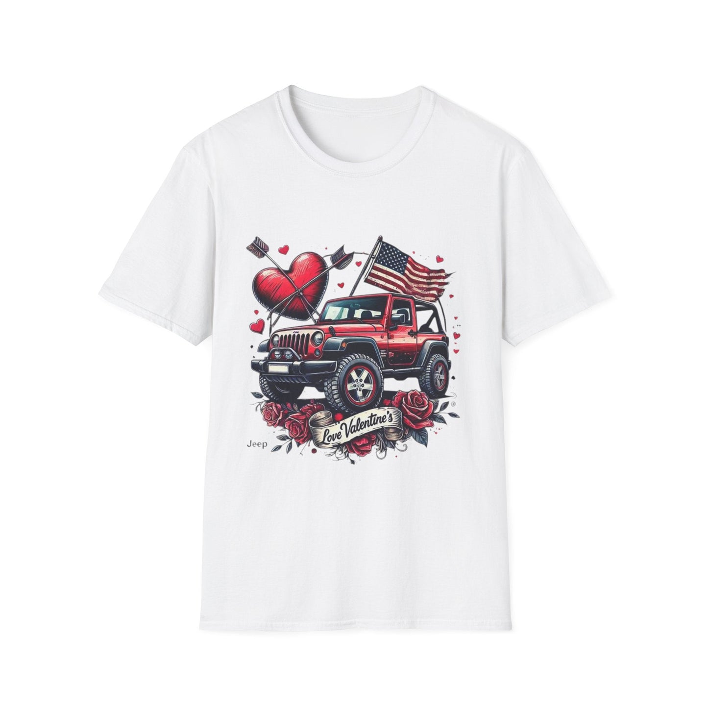 Valentine's Jeep Graphic Unisex T-Shirt - Love & Adventure